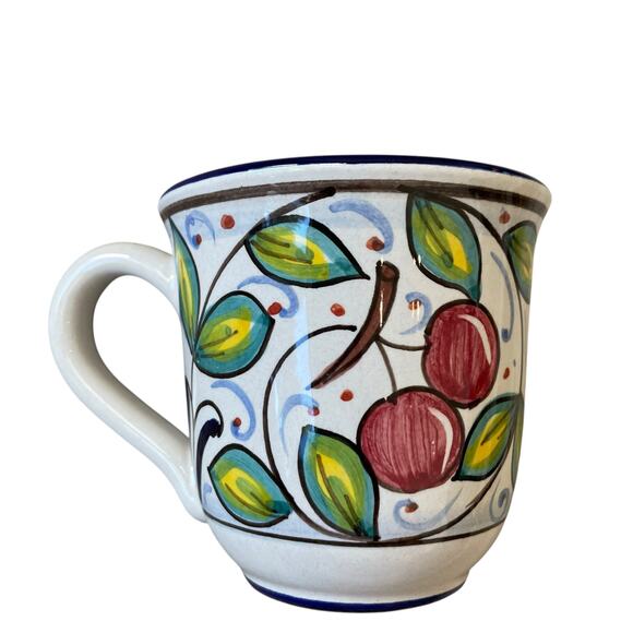 VIETRI Frutti Cherries Terra Cotta Ceramic Coffee Mug Made in Italy NEW - Picture 2 of 16